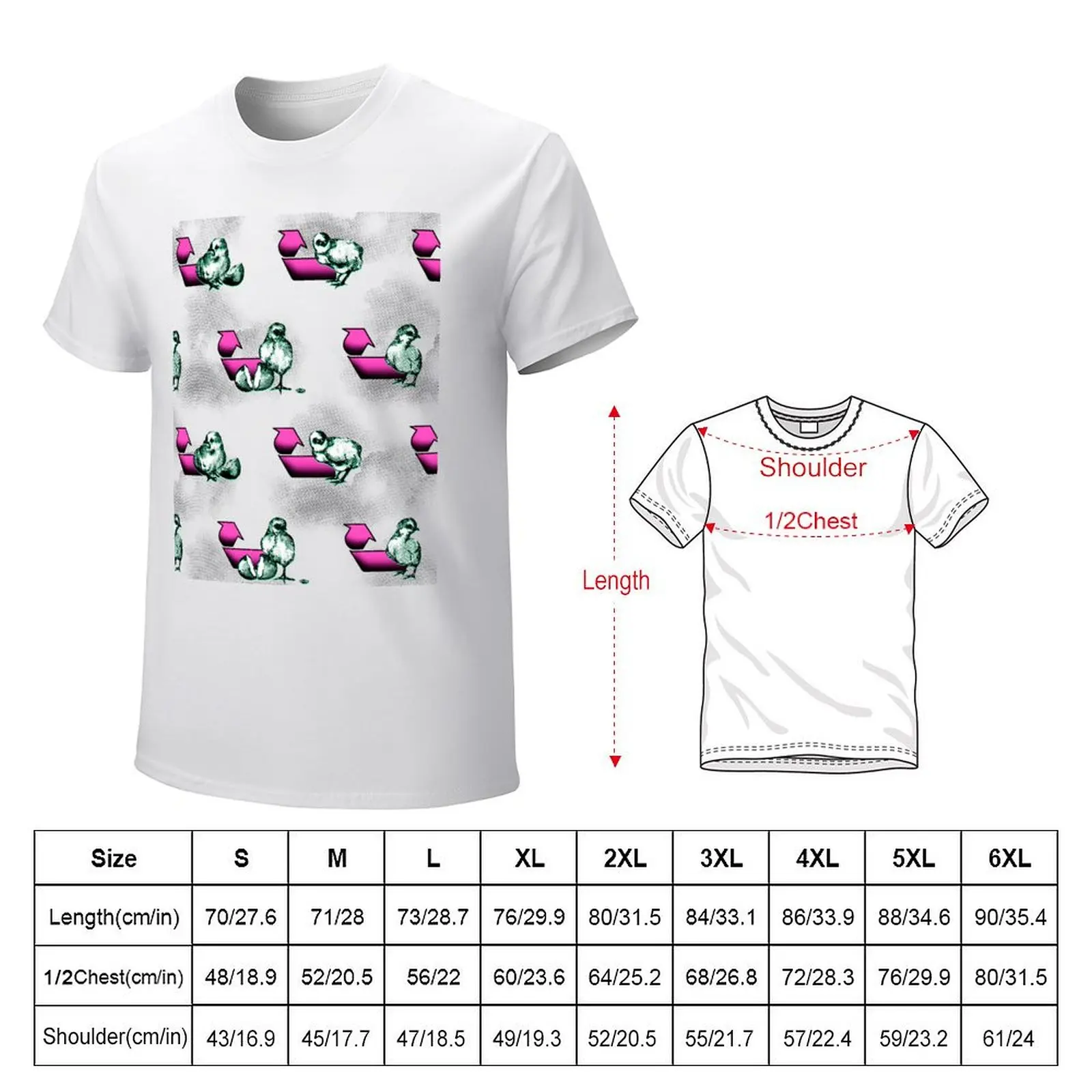 Chicks , baby chickens, arrows ,eggs ,dots ,patterns ,graphic ,cute ,cartoon ,comic T-Shirt sports fans tees plain t shirts men