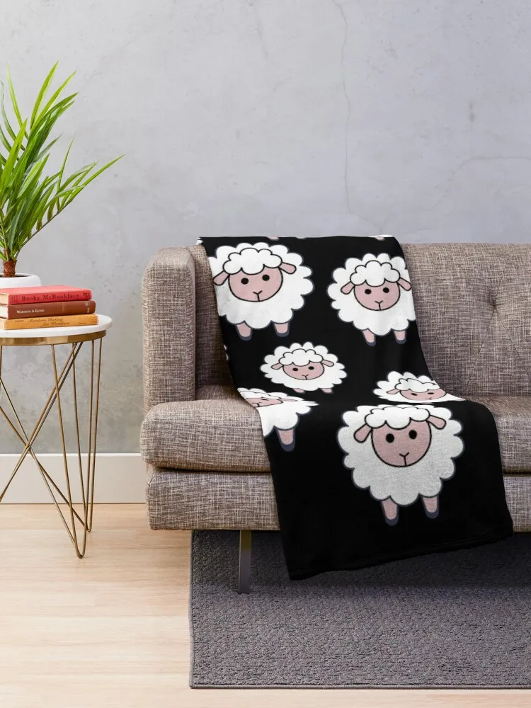 A Big Sheep Gang A Sweet Herd Of Sheep Is Watching You I Love Sheep Throw Blanket Summer sofa bed Bed linens Beach Blankets