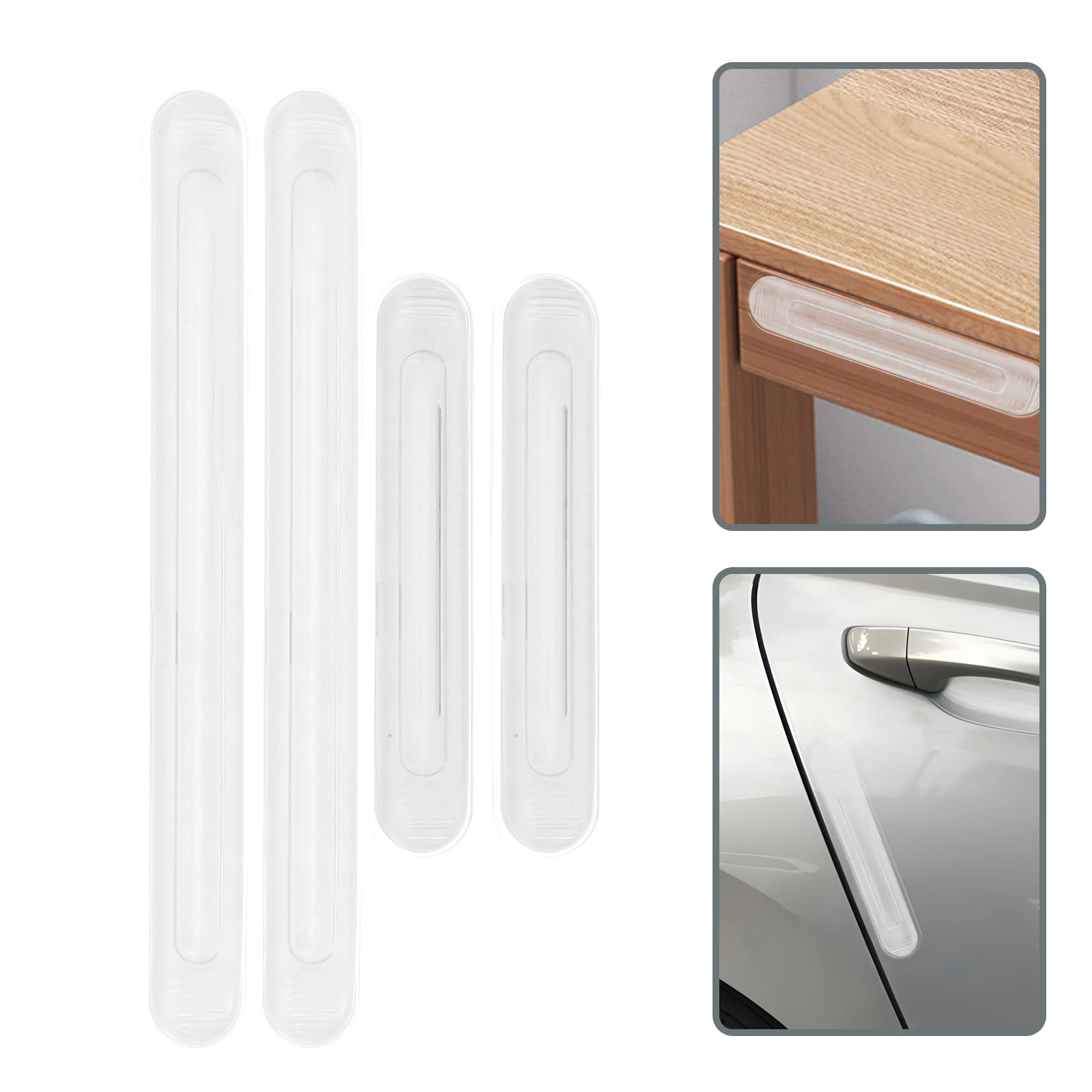 

4pcs Car Door Edge Guard Clear Silicone Bumpers For Cars Furniture Fridges Anti Scratch Sturdy Wear Resistant