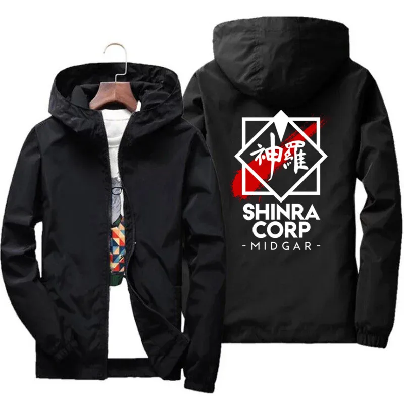 Final Fantasy Cloud FF7 Video Game Strife Shinra Chocobo Windbreaker Men's Zipper Hooded Pilot Thick Coat Bomber Jacket 7XL