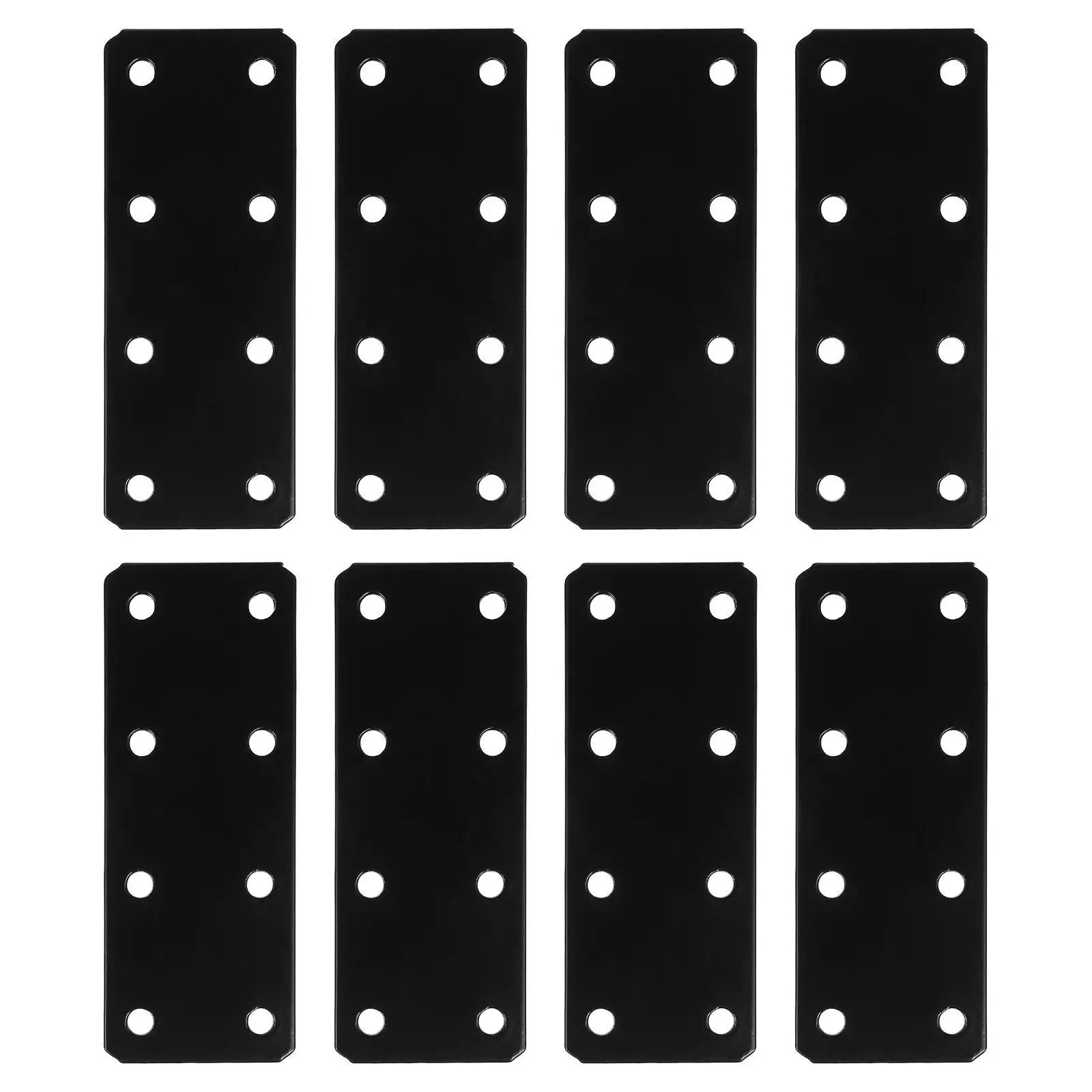 

8 Pcs Black Iron Flat Brace Corner Code Mending Plate Brackets Fixing Furniture Hardware Home Improvement MountingBracket