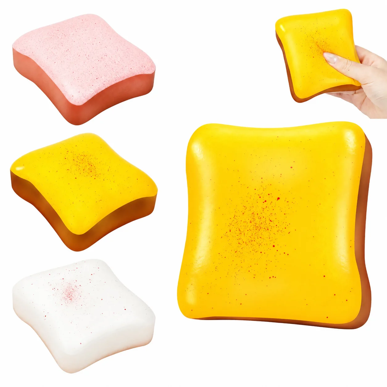 Toast Bread Squishy Slow Rising Foam Squeeze Toy Cute Kawaii Stress Relief Fidget Toy Desktop Decor Gift