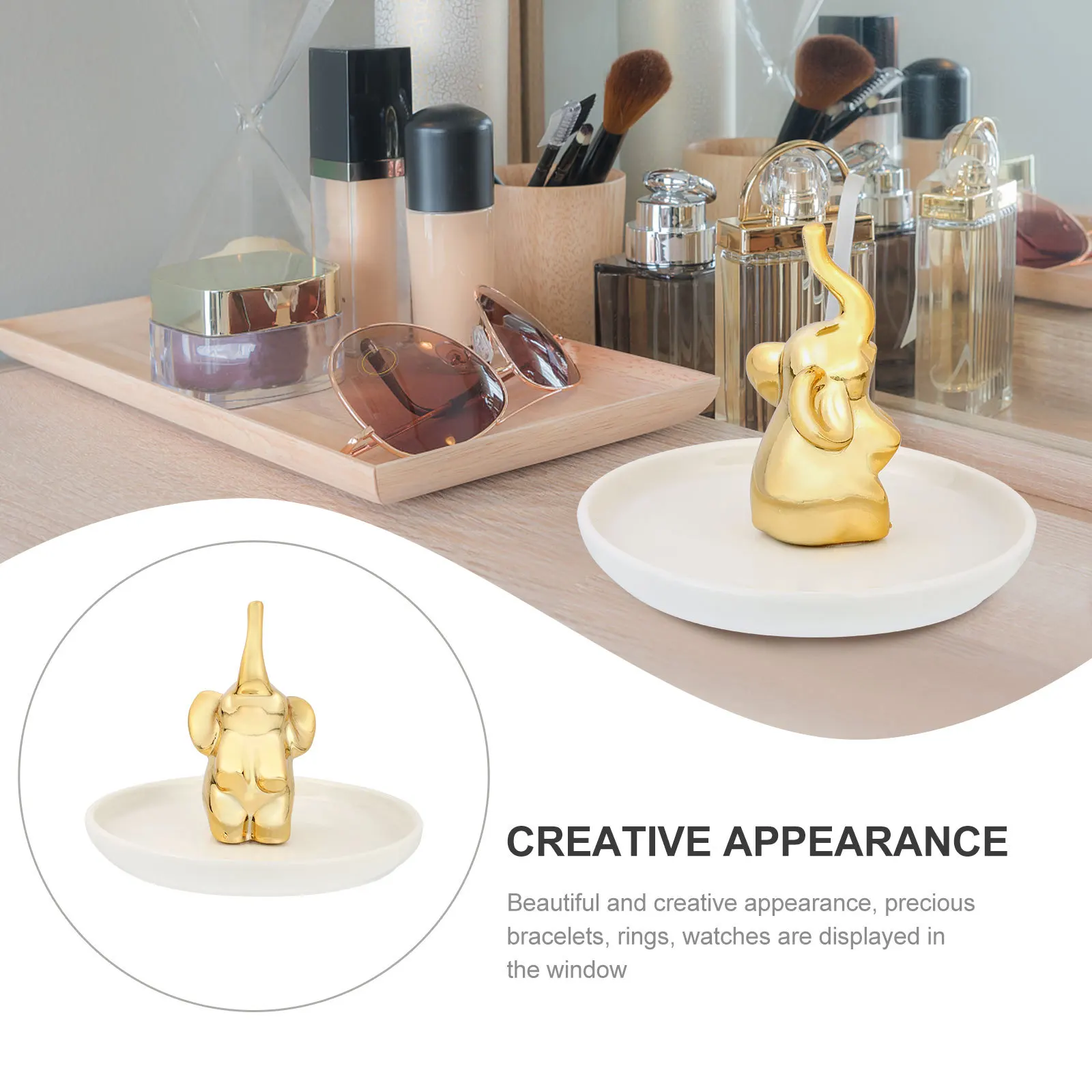 Tray Jewelry Storage Elephant Ornament Desk Accessories Home Decor Display Dish
