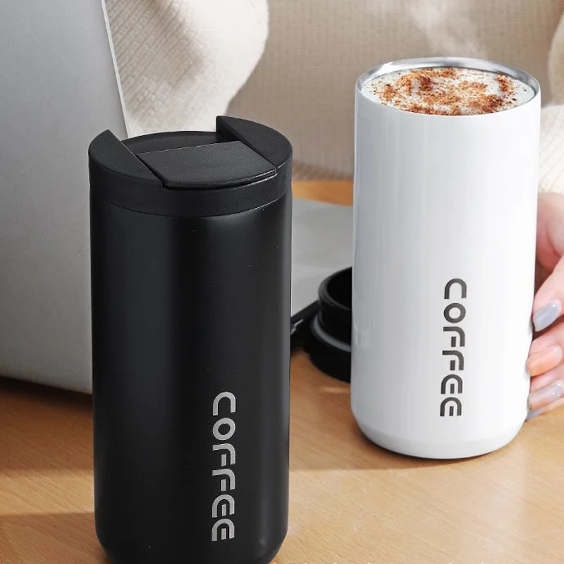 

304 Stainless Steel Coffee Mug with Lid Accompanying Cup Girls Thermos Cup Student Drinkware Insulation Thermos Cup 400/550ml