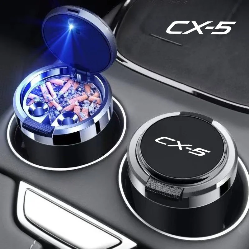 

Car Ashtray Cigarette Ash Holds Cup LED Light Automotive Ashtray For Mazda CX-5 CX5 2012-2025 car accessories interior organizer
