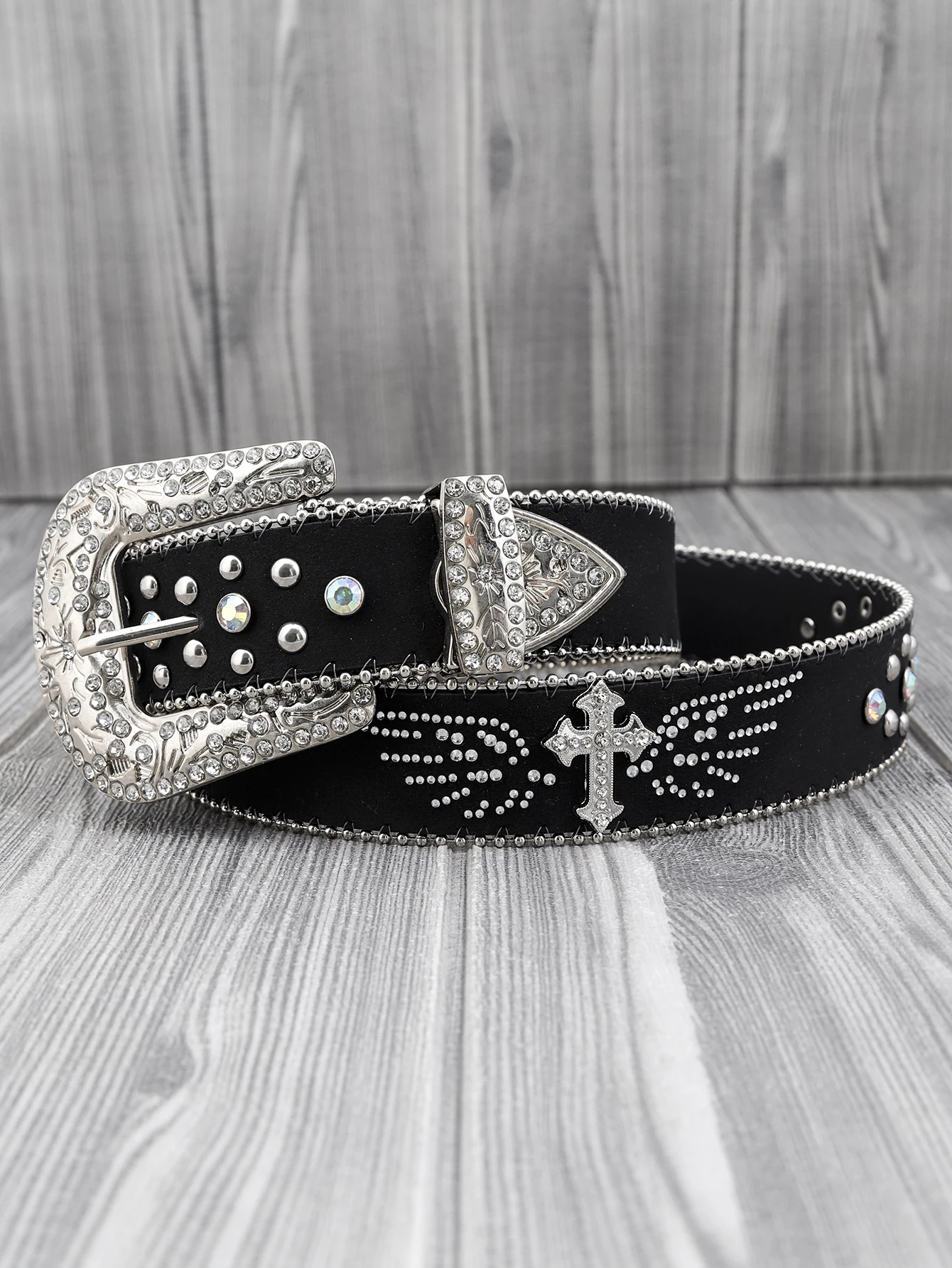 Women Rhinestone Belt For Jeans Pants Western Cowgirl Bling Studded Design Ladies Fashion Belt Gift For Women