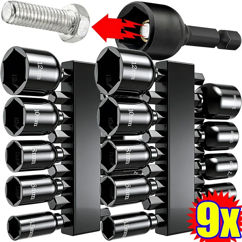 

Hexagonal Handle Magnetic Suction Electric Cutting Bit Sleeve Chrome Vanadium Steel Rust Proof Non Slip Home DIY Woodworking