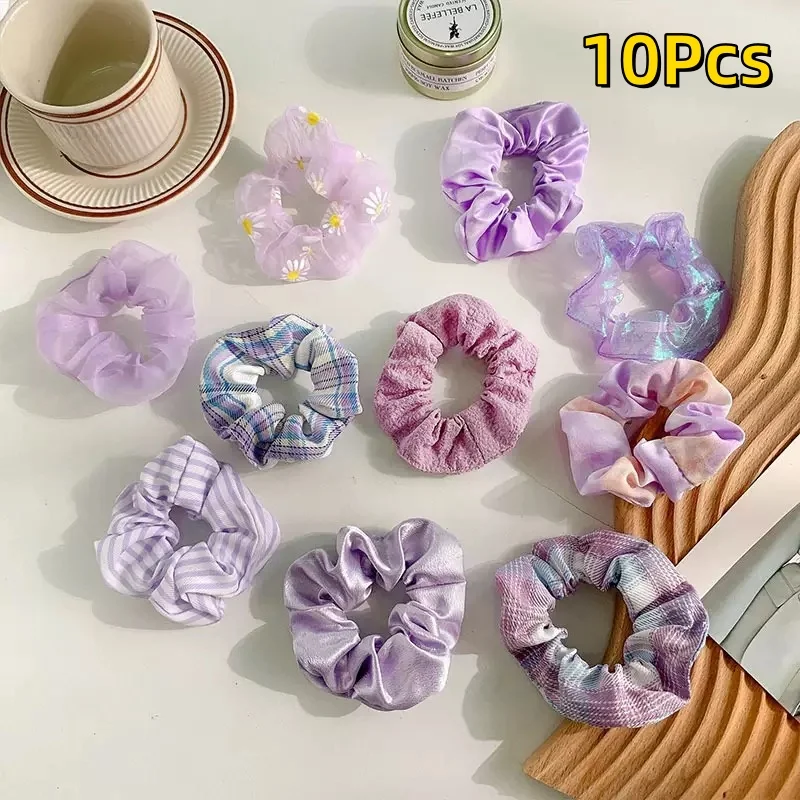 10 Stück Temperament-College-Stil, Dickdarm-Haarbänder, süß und niedlich, zum Binden, Haarschmuck für Frauen, Kopfbedeckung – Detail 7