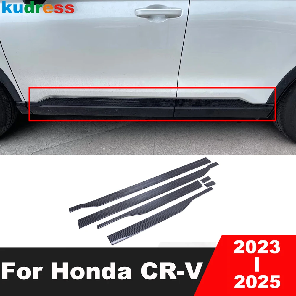 

Side Door Body Trim For Honda CRV CR-V 2023 2024 2025 Carbon Fiber Door Line Panel Streamer Molding Strip Car Accessories