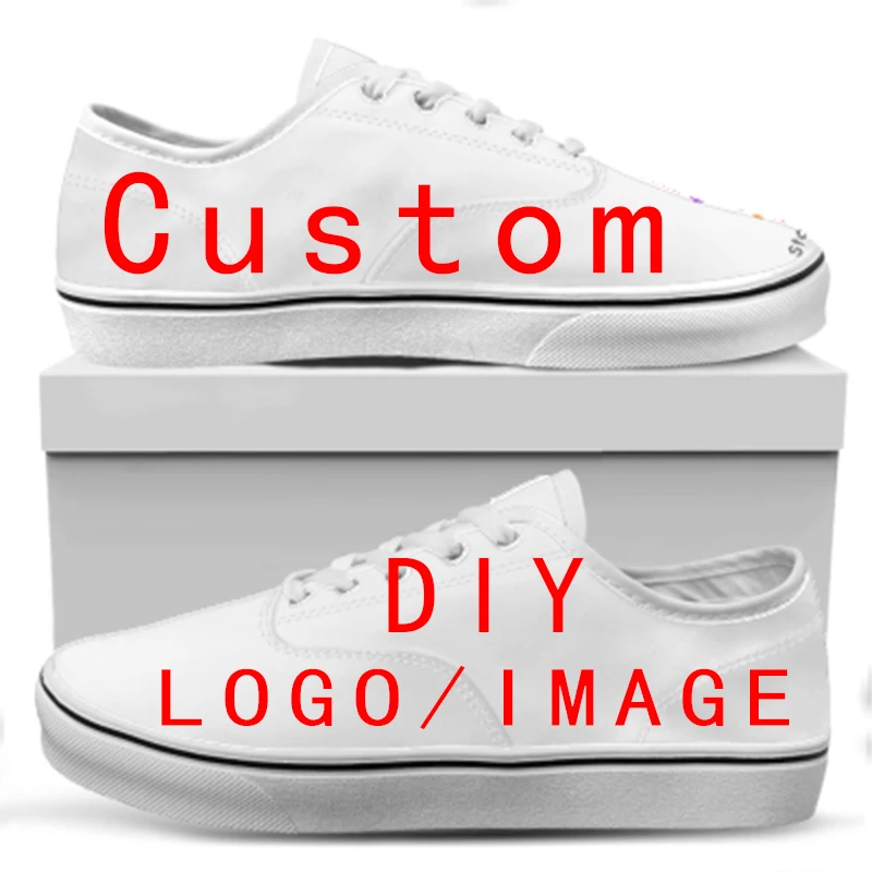 Custom Couple Logo Image Text Name Pinted Shoes For Unisex High Top Canvas Shoes Women Free Dropshipping Ladies Sneakers