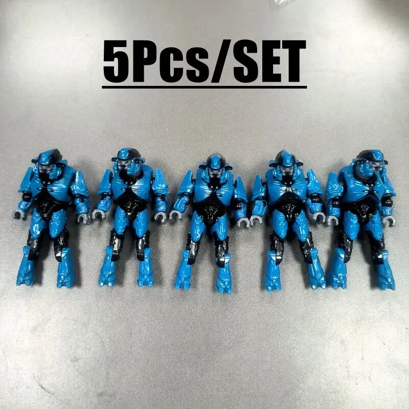 5Pcs Mega Bloks Blue Covenant Combat Elite Series 5 Figure Pro Builder mini building block  action figure