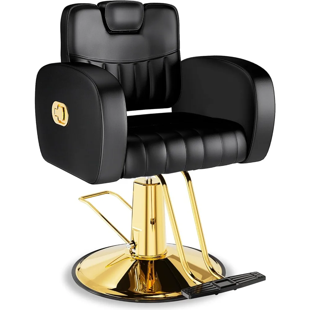 

Salon Chair, Equipped with Comfortable Thick Cushions, Heavy-duty Steel Frame, Leather Interior, Weighing 440 Pounds