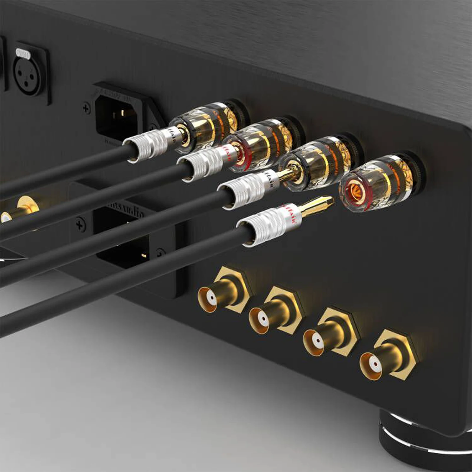 Preffair Bananenstecker, 4 mm Lautsprecher-Bananenstecker, 24 Karat vergoldet, 4 mm Bananenstecker, passend zu 4 mm Bindungspfosten – Detail 7