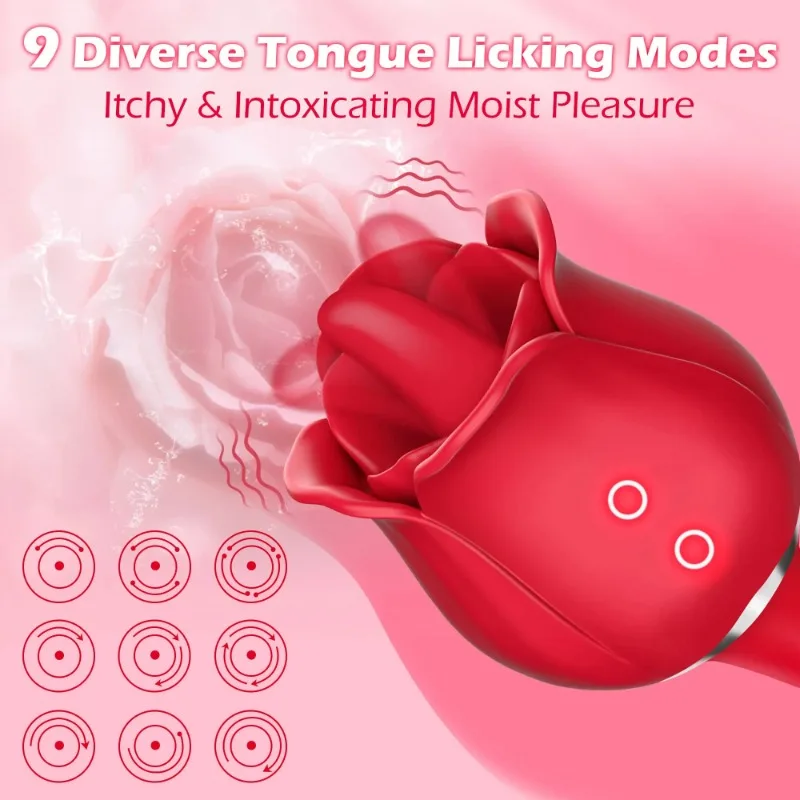 PUMING Rose sex Toy Vibrator 3 w 1 G-spot Zabawka dla dorosłych 9 Tryb wibratora do lizania języka Noszony wibrator dildo sex toy 18+