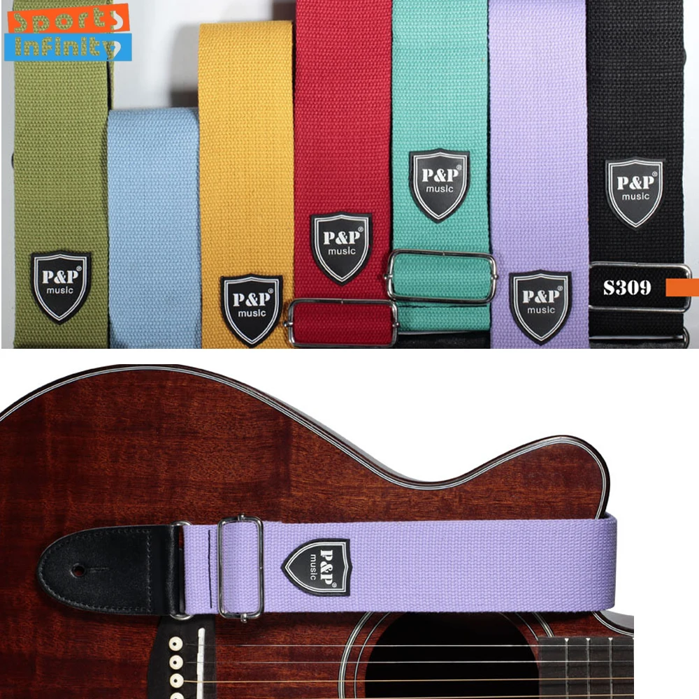 

New Acoustic Guitar Strap Purple Yellow Red Green Blue Folk Guitars Electric Guitar Universal Shoulder Strap Guitar Accessories