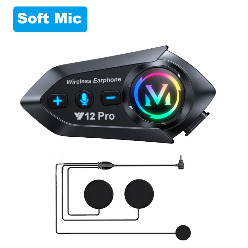XINOWY Y12 Pro Motorradhelm Bluetooth Headset Intercom Entfernung 500M IP56 Staub und wasserdicht Sprachassistent Mischen Musik Teilen 4