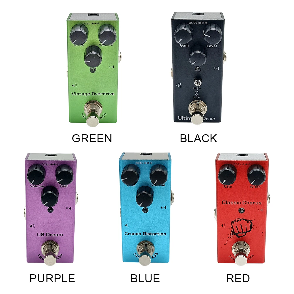 Mini Single Type Electric Guitar Effects Pedal Overdrive Distortion Chorus Tremolo Delay for Electric Guitars