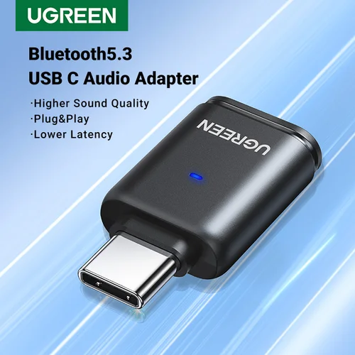 Imagen 1 del producto UGREEN-Adaptador de Audio aptX HD para PC Nintendo Switch, transmisor con Bluetooth 5,3, USB tipo C, micrófono y altavoz