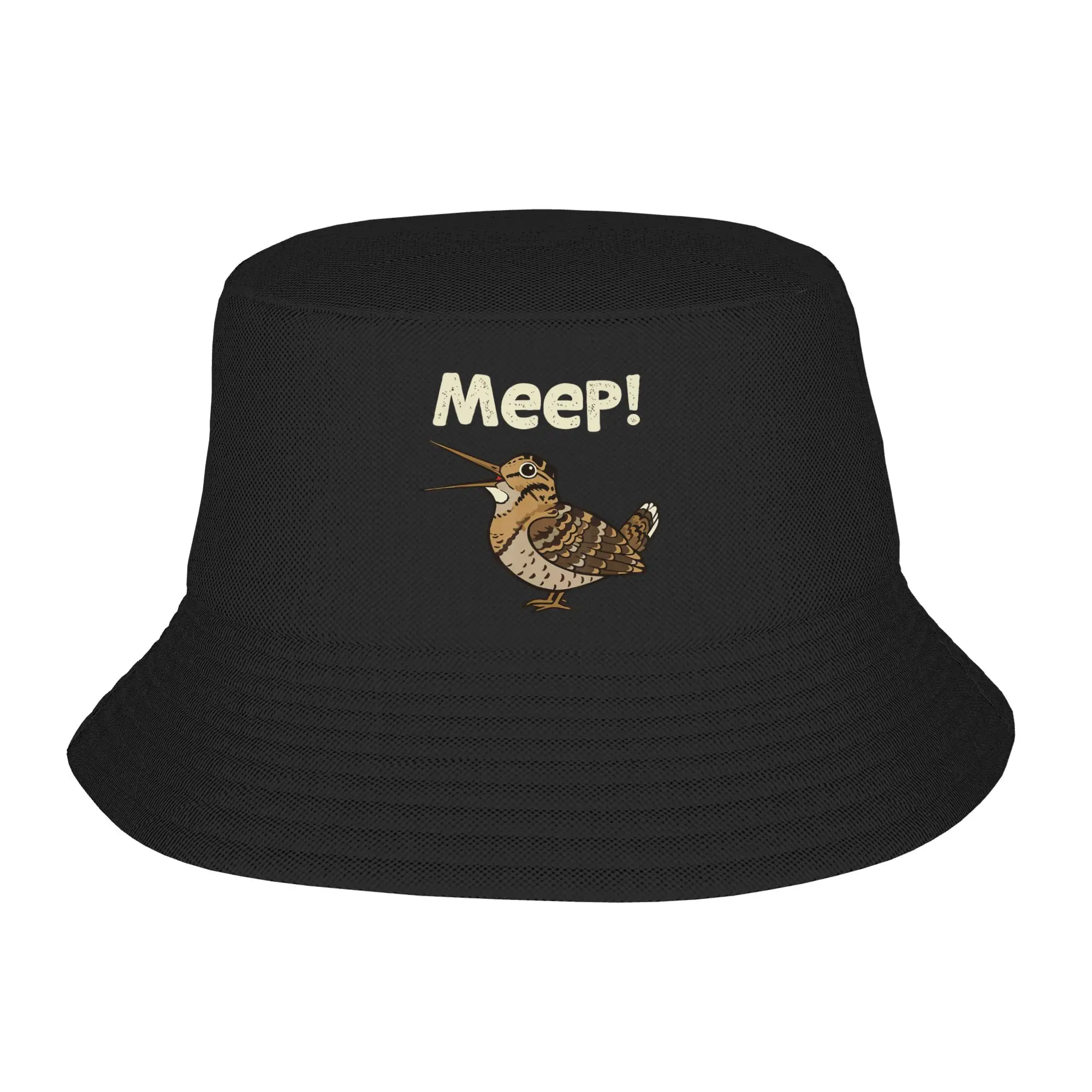 Summer Bob Cap Meep Bird Meme Saying Meep Birds American Woodcocks Bird for Unisex Fisherman Cap Bucket Hats Fisherman Hat