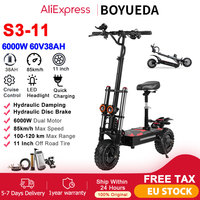 BOYUEDA S3-11 6000W Electric Scooter Adult Dual Motor 85km/h 60V38Ah 120KM Range 200KG Max Load 11\