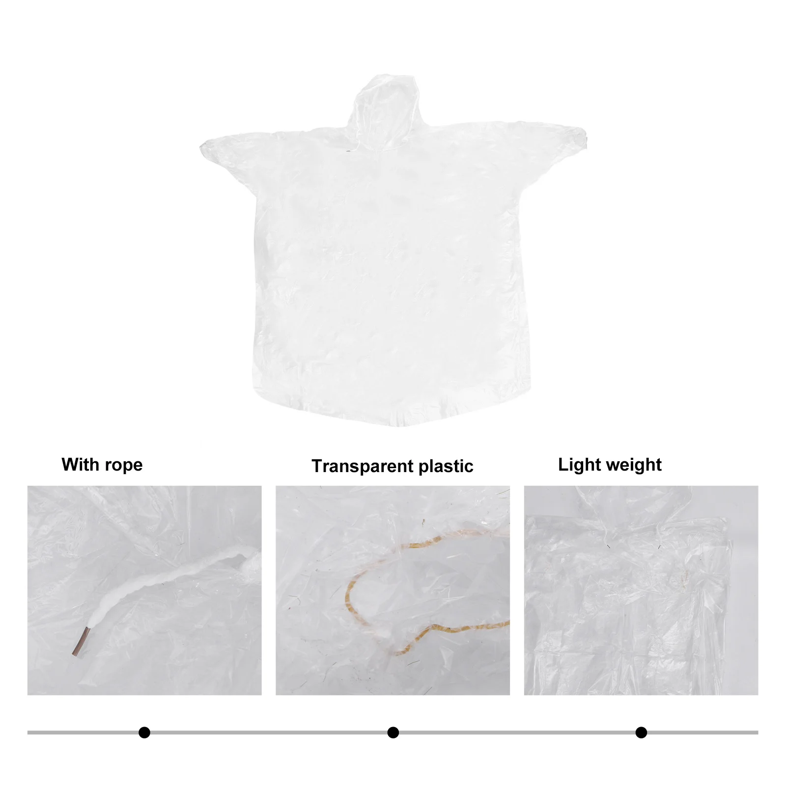 

5pcs Waterproof Raincoat Pe Material Light Compact Travel Outdoor Raincoat For Sudden Showers 140Cm Color