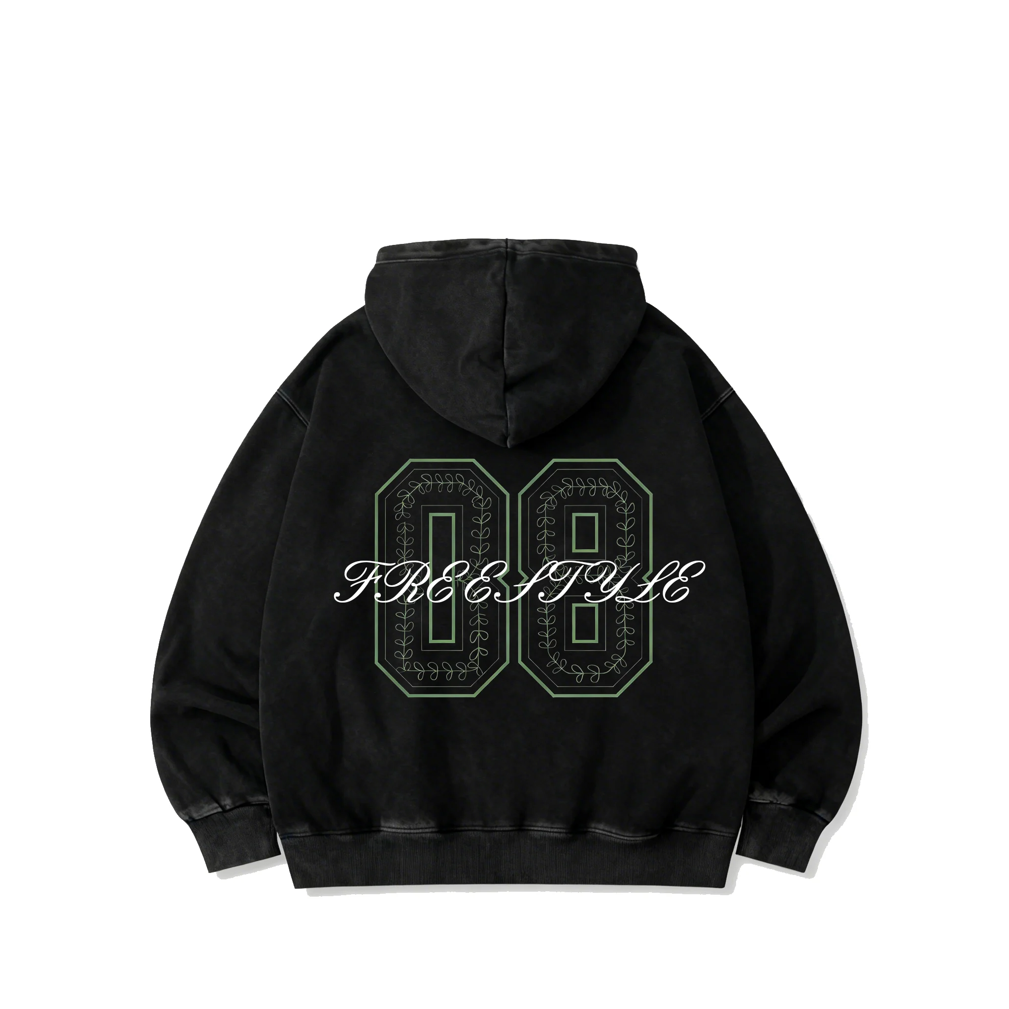 سترة بقلنسوة كلاسيكية مخصصة على طراز الكلية مغسولة بالماء | للجنسين | نمط الكلية الرياضية | القطن الخالص | فضفاضة وغير رسمية #3