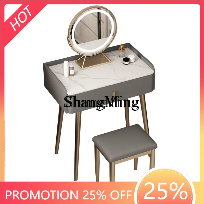 

ZYY rock small dresser solid wood simple modern bedroom desk leather makeup table integrated small apartment all solid wood