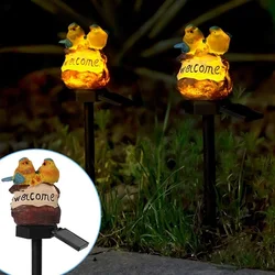 Solar Light Double Bird Light Led Outdoor Lighting Decorative Landscape Light Solar Garden Light Lawn Light for Courtyard Garden Path Lawn Holiday Decoration