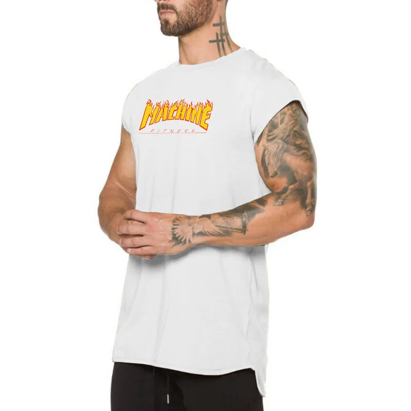 

Mens Brand Workout Gym Clothing Sports Fitness Casual Tank Top Muscle Singlets Cotton Vest Fashion Small Half Sleeve TShirt