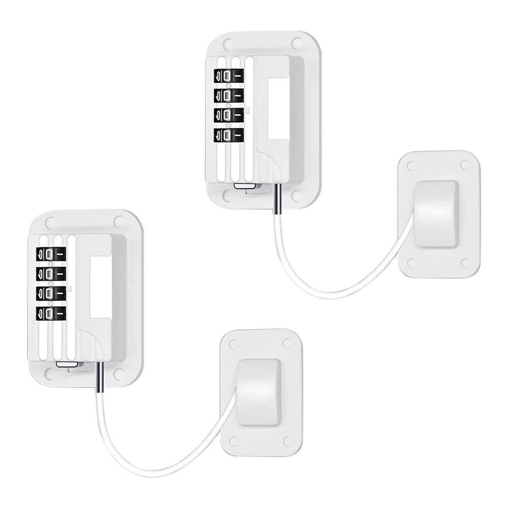 New Shown-Pack Of 2 Fridge Locks No Drilling, Fridge Locks For Refrigerators, Wine Cooler, Window Drawer