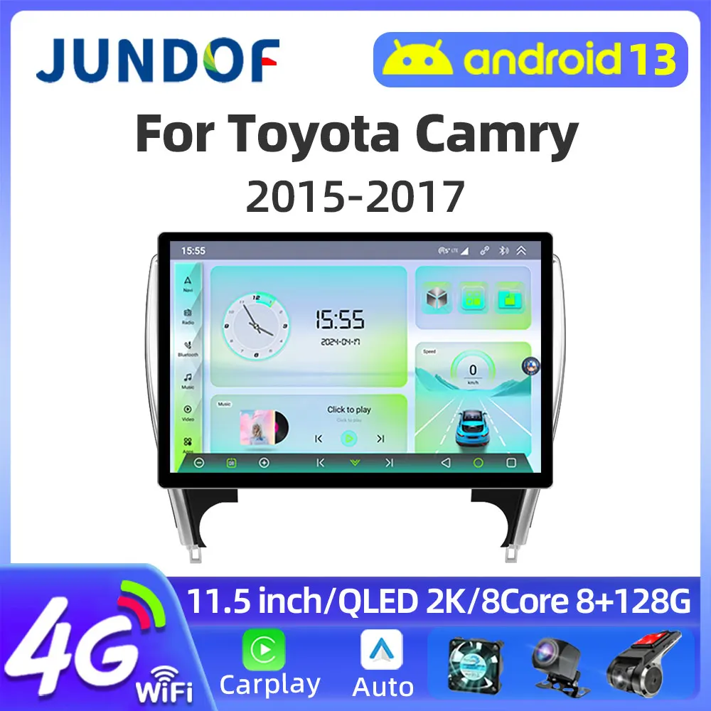 

11.5" inch CarPlay Android Auto Radio 2000*1200P For Toyota Camry 8 50 55 2015-2017 4G Car Multimedia GPS Stereo 2din autoradio