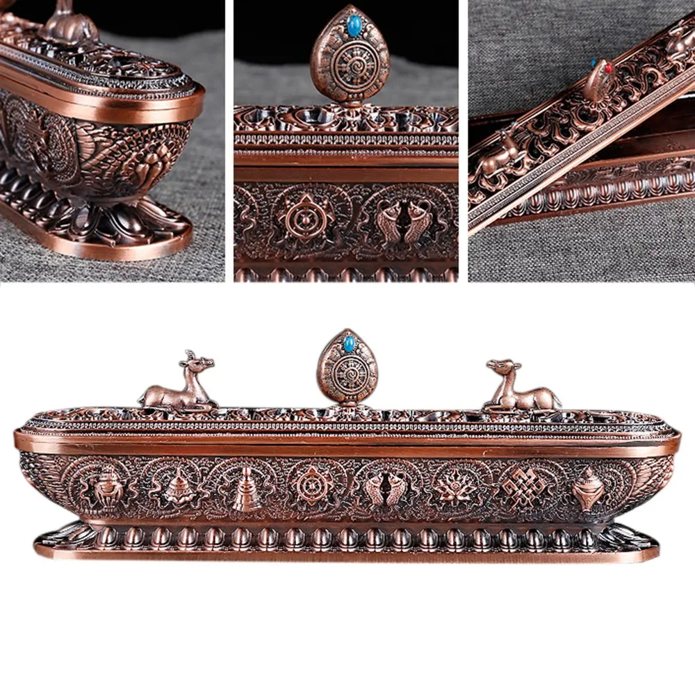 Tibet Incense Burner Antique Handmade Incense Stick Holder Teahouse Home Office Decoration Crafts Ornaments 3