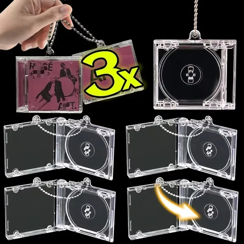 1/3Pcs Blank Album Mini CD Case Keychain Peripheral Commemorative Keyring for Car Backpack DIY Key Pendant Hanging Decoration