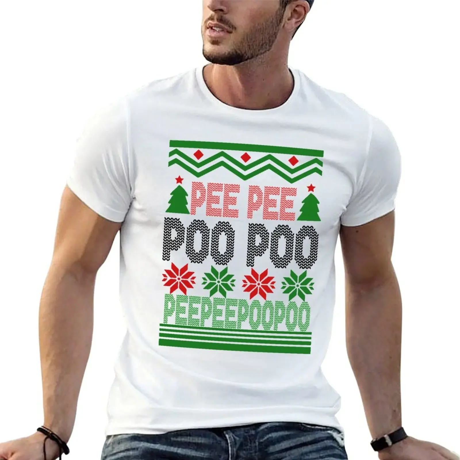 

Pee Pee Poo Poo Ugly Christmas Sweater Sweatshirt T-Shirt oversized graphic tee sports fans mens graphic t-shirts big and tall