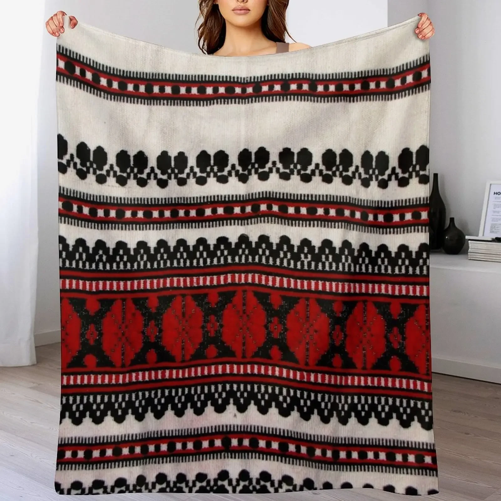 

Traditional romanian style Throw Blanket for winter warm winter Cute Plaid Heavy Blankets