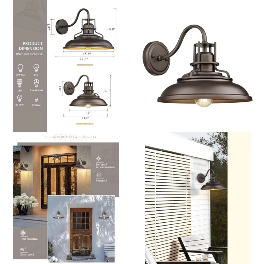 Outdoor Barn Light Fixture, Exterior Lighting Fixtures, Vintage Farmhouse Outdoor Light Fixture, Exterior Wall Sconce for Front