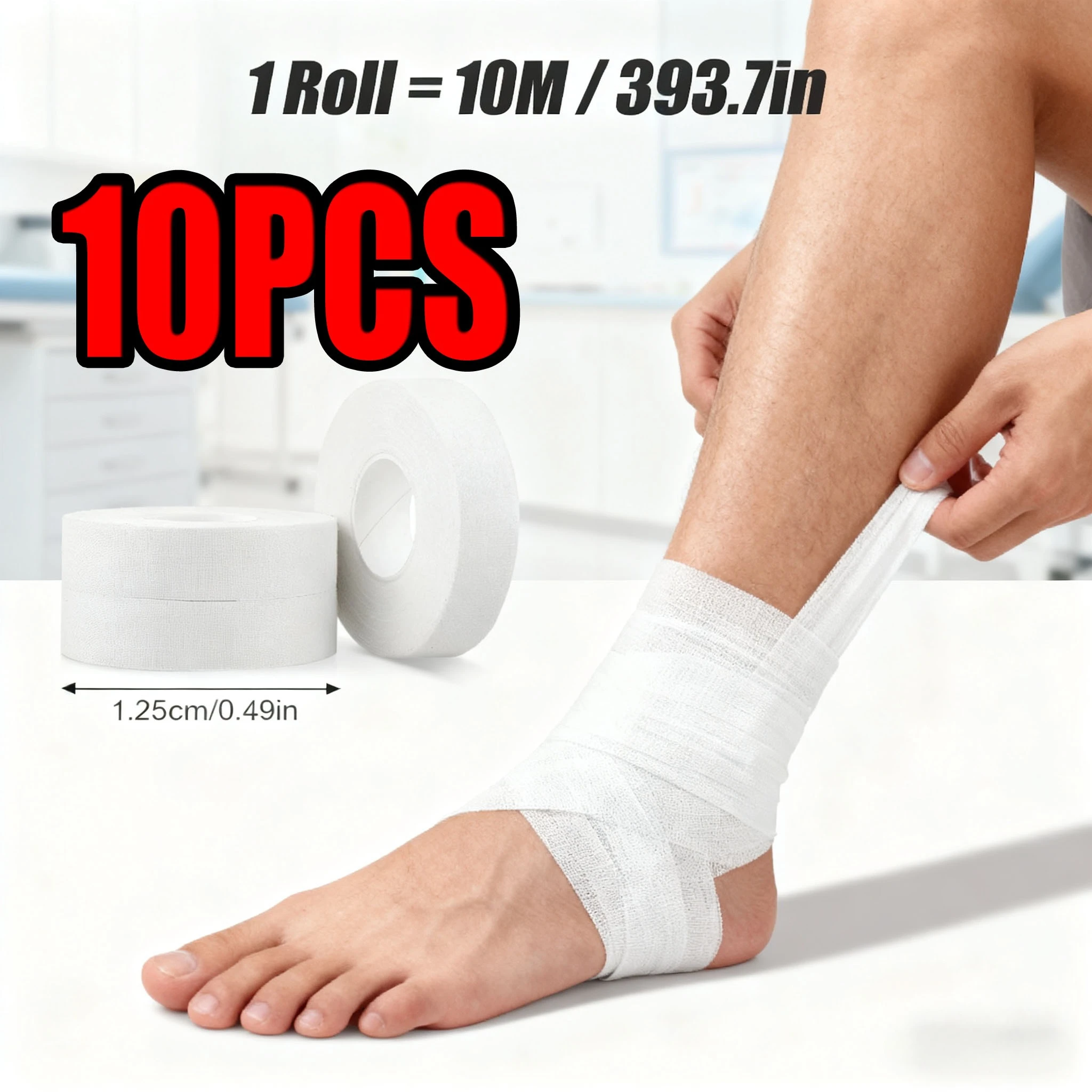 1-10PCS White Finger Tape Athletic Tape Feet Sports Tape for Rock Climbing Grappling MMA Hockey Stick Injury Wrap Protection