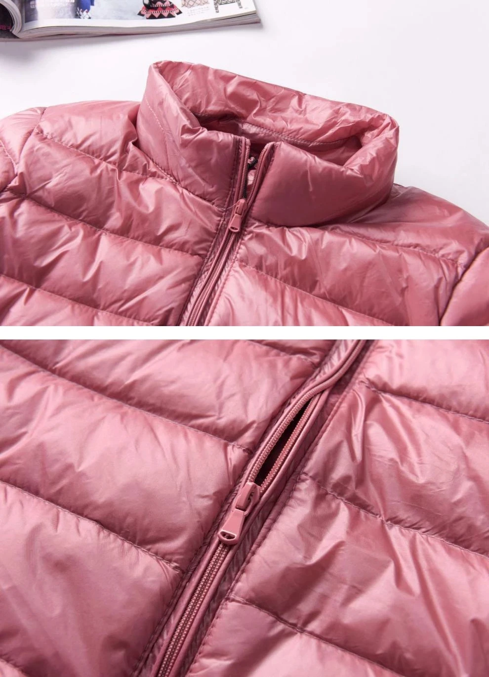 Winter Portable Standing Collar Down Jacket Women\'s White Duck Down Jacket Thin Warm Jacket Versatile Down Jacket Women Coat