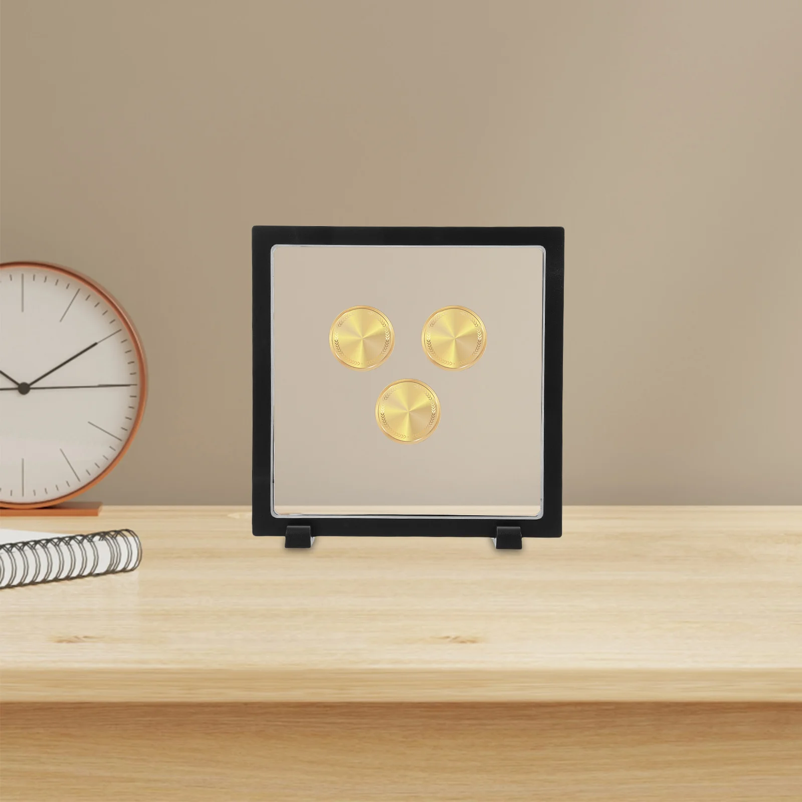 2 قطعة علبة عرض الشارة إطار عائم واضح ل دبوس ميدالية عملة تخزين المجوهرات صندوق شفاف صغير لعبة ديكور مكتب المنزل