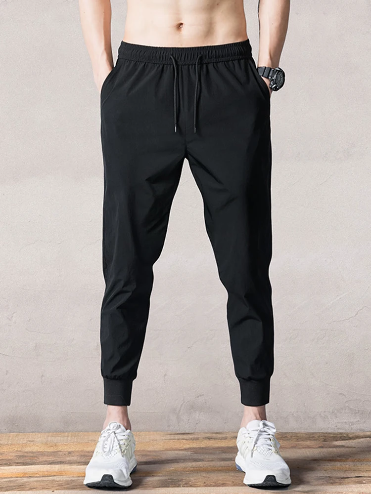 

Мужские повседневные брюки Slim Fit с флисовой подкладкой, осенне-зимние, быстросохнущие, спортивные, со средней посадкой, молодежные, базовые цвета