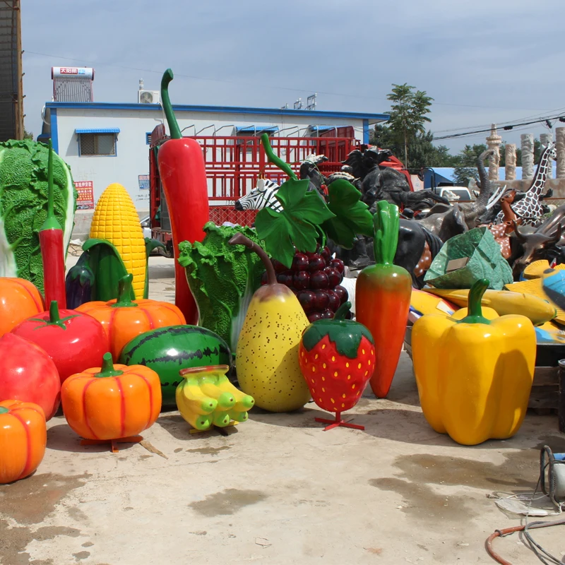 Large glass fiber reinforced plastic simulation plant vegetable pumpkin ornament fruit sculpture corn farm model