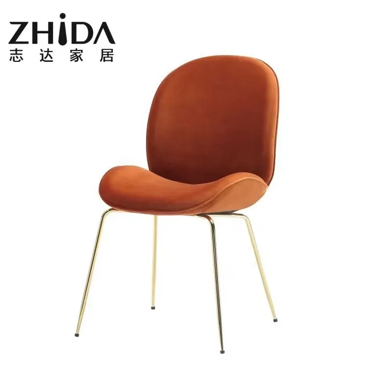 Luxury Modern Fabric Dining Chairs Metal Legs Restaurant Furniture Home Decor Dining Table and Chair Set for Kitchen Living