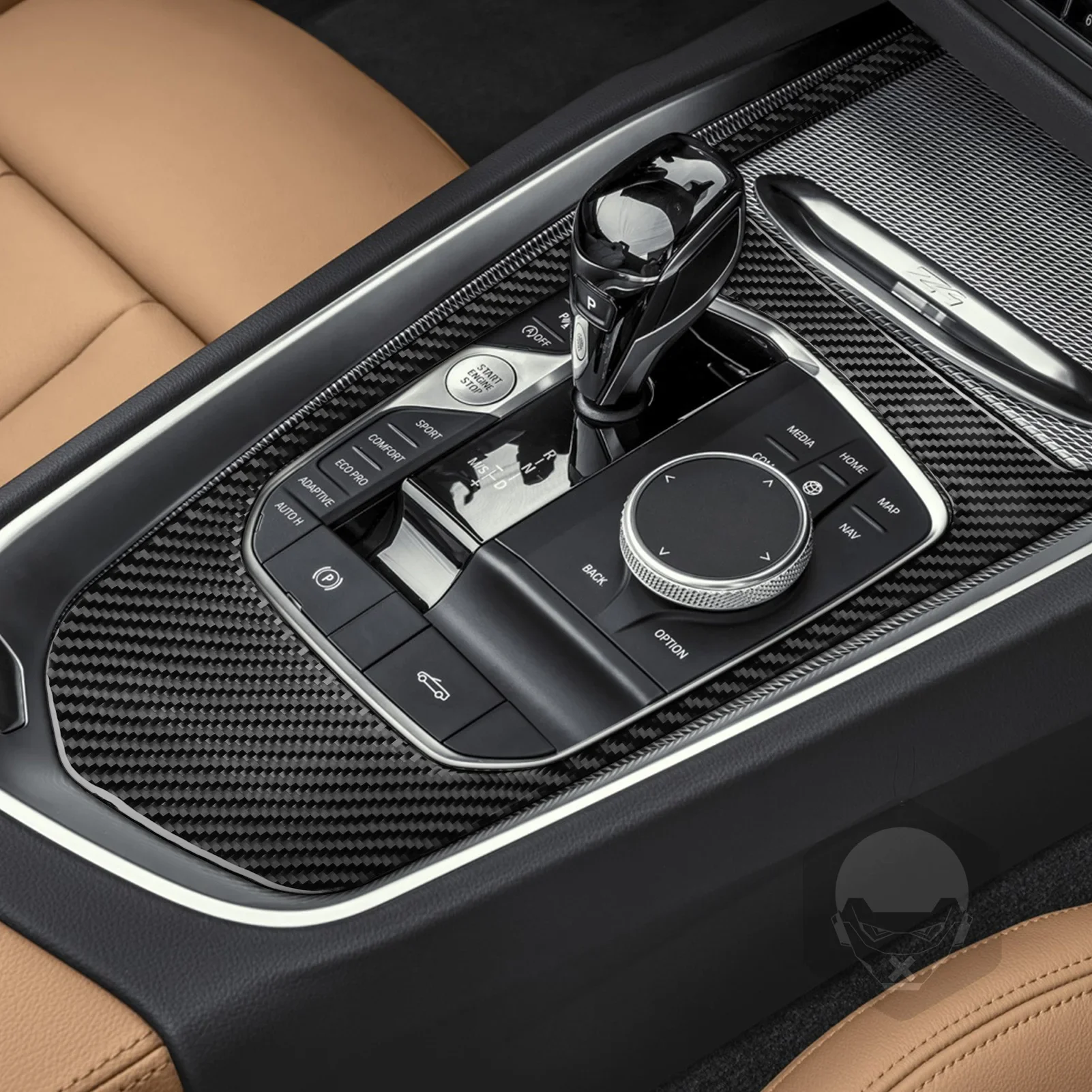 For BMW Z4 G29 2017-2024 Real Carbon Fiber Central Gear Shift Panel Decorative Cover Car Interior Modified Accessories Sticker