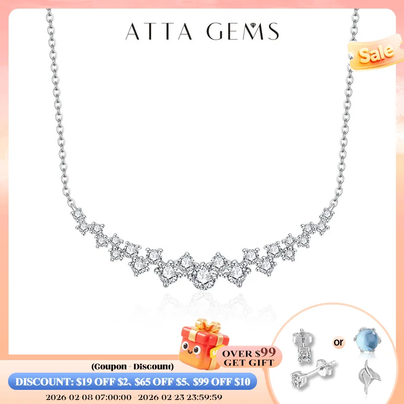 

ATTAGEMS D VVS1 цветное роскошное ожерелье из муассанита для женщин серебро 925 пробы позолоченный кулон для свадьбы Подарок на годовщину