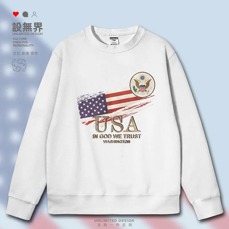 USA Washington Flag  National Retro mens hoodies clothing new pullovers hoodie Coat casual for men white autumn winter clothes