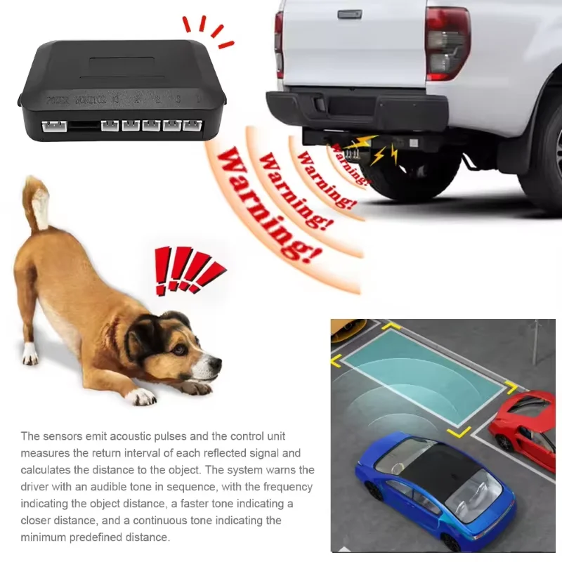 12V 22mm Car Parking Sensor Kit Universal 4 Sensors Buzzer Reverse Backup Radar Sound Alert Indicator Probe System