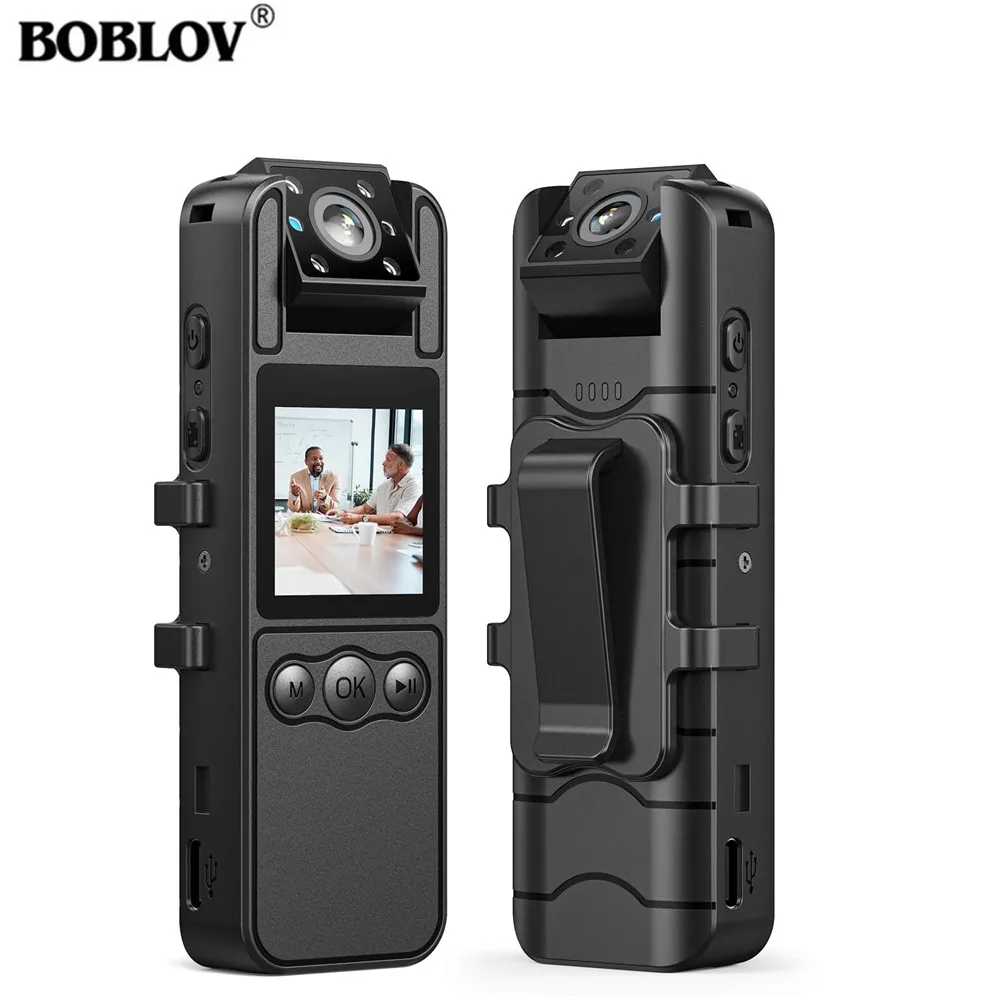 

BOBLOV A26 1080p Body Camera Body Worn Camera Rotate Lens Video Recording Tripod Included for Monitoring Wearable Video Camera