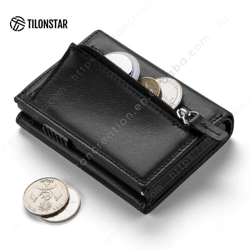 TVC302p Instant Card Access Pop up Wallet RFID Blocking Vintage Real Leather Credit Card Holder for Men