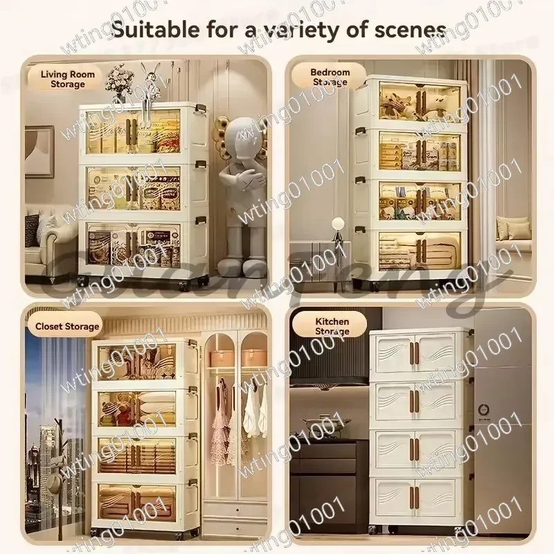 for Multi-Layer Foldable Storage Cabinet Versatile Plastic Organizer Box Spacious Home Organization