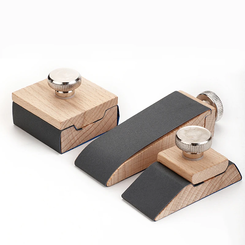 DIY Leather Craft Edge Tool Beech Block Handmade Leather Durable Polishing Tanned Tool Wooden Edge Grinding Sandpaper Treatment